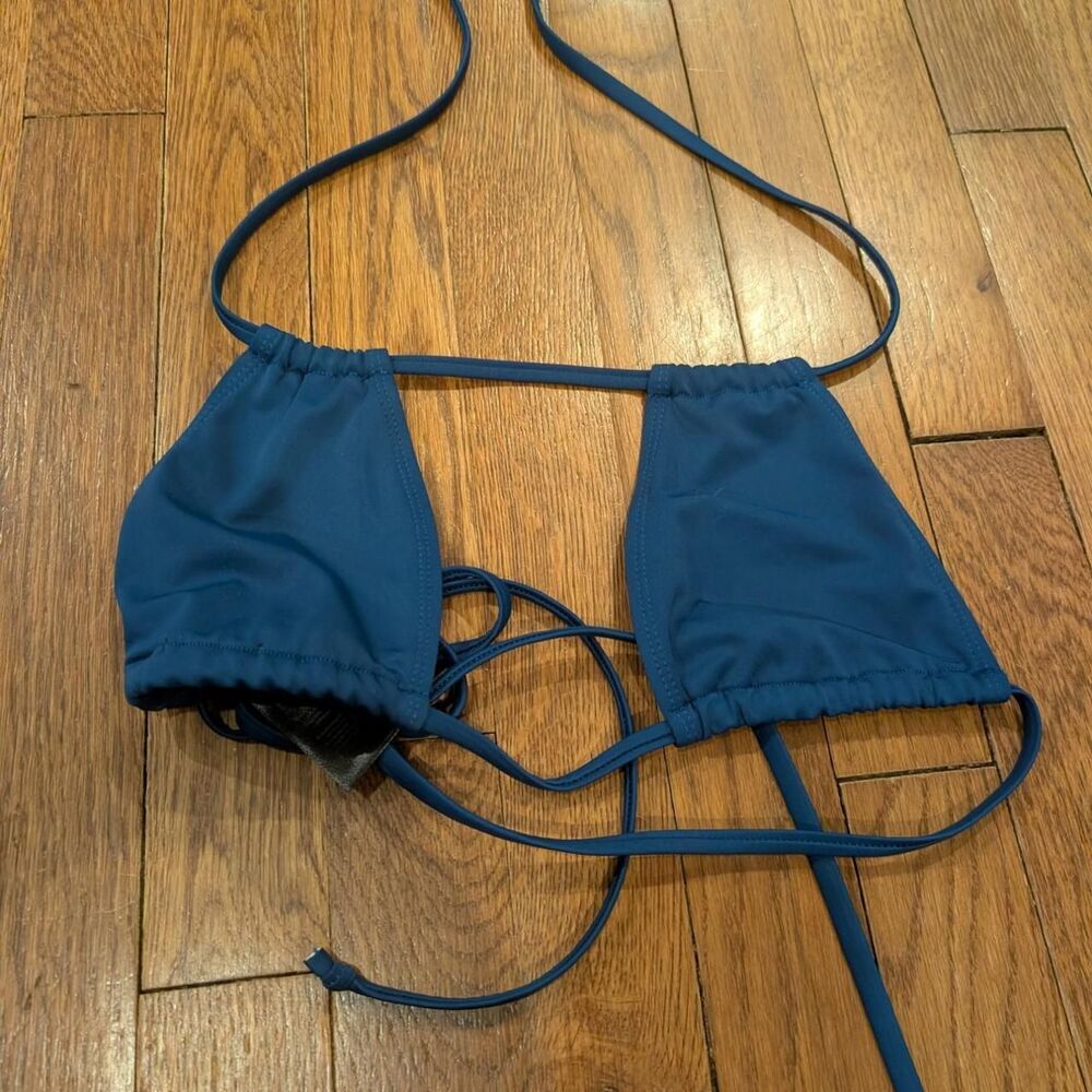 Nasty Gal Navy Blue Bikini Top